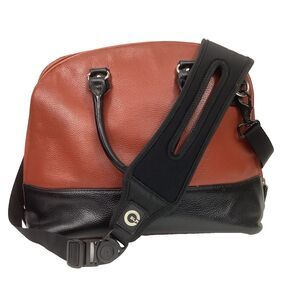 Gun Tote 'N Mamas Purse - Brown & Black Leather Satchel - Shoulder Strap